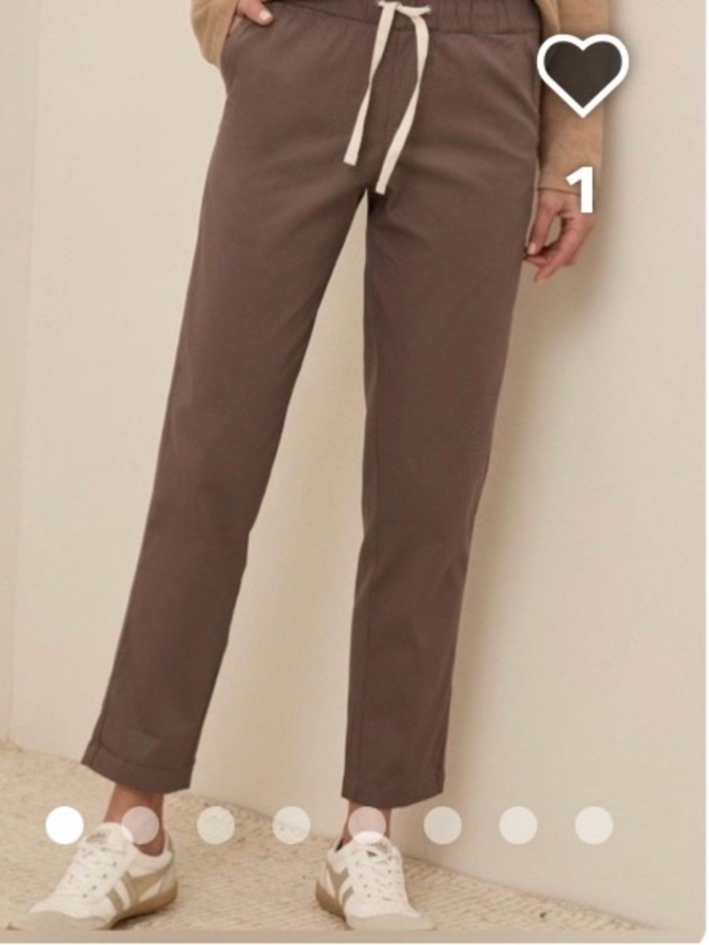 Pact Women's Ankle Drawstring Pants in Brown